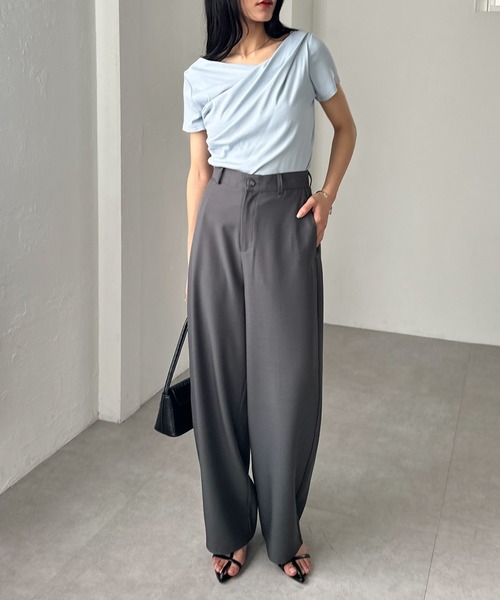 RANAN（ラナン）の「【4サイズ展開】きれいめ素材カーブスラックス（その他パンツ・レディース・ブラック/アイボリー/グレー/ベージュ・LL/L/M/S）」の16枚目の写真