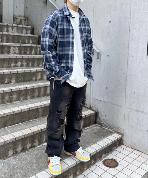 mindseeker（マインドシーカー）の「Back Logo Check Shirt（シャツ/ブラウス・メンズ・ネイビー/レッド/グリーン・FREE）」の6枚目の写真