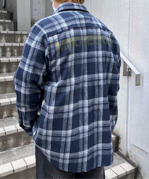 mindseeker（マインドシーカー）の「Back Logo Check Shirt（シャツ/ブラウス・メンズ・ネイビー/レッド/グリーン・FREE）」の4枚目の写真
