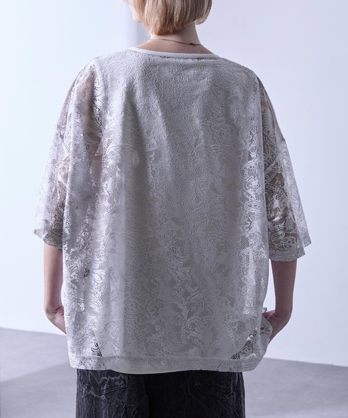 Loose/ルース（ルース）の「シアーペイズリープルオーバーTシャツ（Tシャツ/カットソー・メンズ・ブラック/グレイッシュブルー/ホワイト・XS/S/M/L）」の8枚目の写真