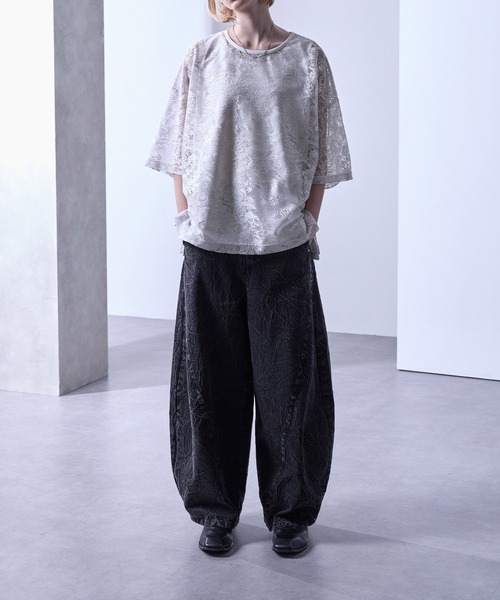 Loose/ルース（ルース）の「シアーペイズリープルオーバーTシャツ（Tシャツ/カットソー・メンズ・ブラック/グレイッシュブルー/ホワイト・XS/S/M/L）」の9枚目の写真