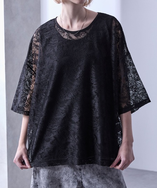 Loose/ルース（ルース）の「シアーペイズリープルオーバーTシャツ（Tシャツ/カットソー・メンズ・ブラック/グレイッシュブルー/ホワイト・XS/S/M/L）」の13枚目の写真