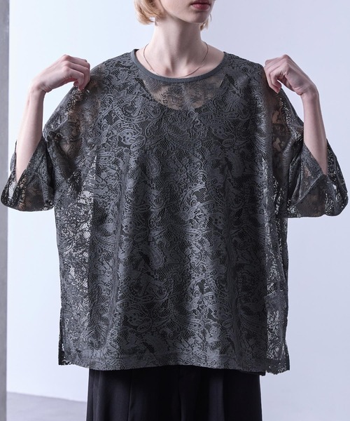 tシャツ Sheer high twist pullover(シアー強撚プルオーバー) レディース シアーペイズリープルオーバーTシャツ（Tシャツ/カットソー