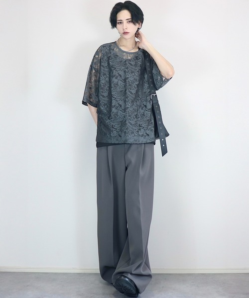 シアーペイズリープルオーバーTシャツ（Tシャツ/カットソー