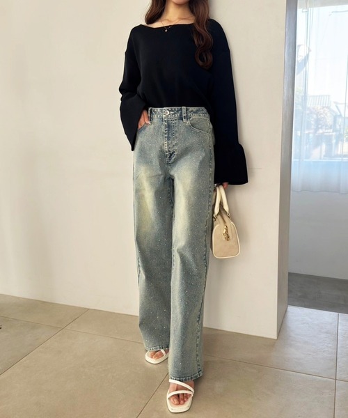 one after another NICE CLAUP(ワンアフターアナザーナイスクラップ)の「バックリボンニットトップス(ニット/セーター・レディース・ネイビー/レッド/ピンク/オフホワイト・FREE)」の19枚目の写真