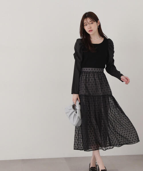 PROPORTION BODY DRESSING(プロポーションボディドレッシング)の「ボリュームスリーブニット / 1215170208(ニット/セーター・レディース・ホワイト/ブラック・FREE)」の7枚目の写真