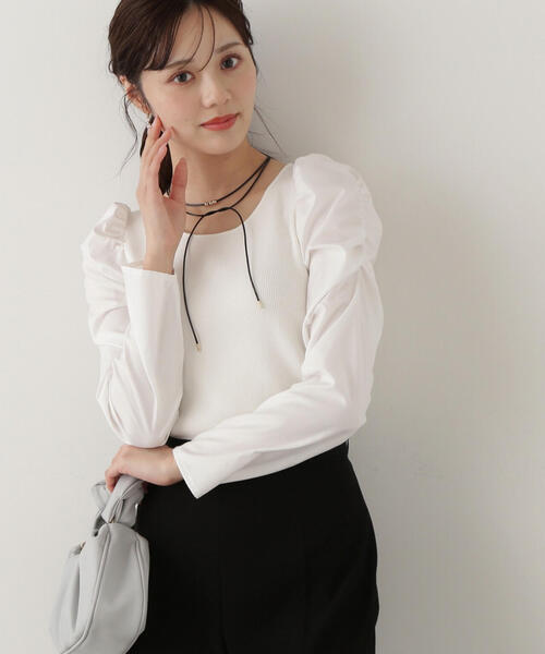 PROPORTION BODY DRESSING(プロポーションボディドレッシング)の「ボリュームスリーブニット / 1215170208(ニット/セーター・レディース・ホワイト/ブラック・FREE)」の13枚目の写真