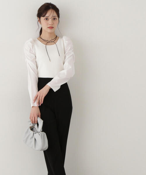 PROPORTION BODY DRESSING(プロポーションボディドレッシング)の「ボリュームスリーブニット / 1215170208(ニット/セーター・レディース・ホワイト/ブラック・FREE)」の15枚目の写真