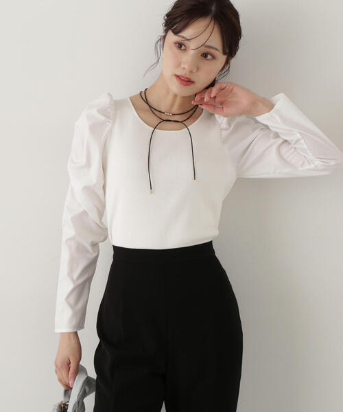 PROPORTION BODY DRESSING(プロポーションボディドレッシング)の「ボリュームスリーブニット / 1215170208(ニット/セーター・レディース・ホワイト/ブラック・FREE)」の16枚目の写真