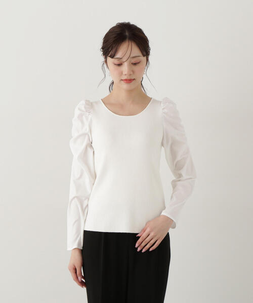 PROPORTION BODY DRESSING(プロポーションボディドレッシング)の「ボリュームスリーブニット / 1215170208(ニット/セーター・レディース・ホワイト/ブラック・FREE)」の18枚目の写真