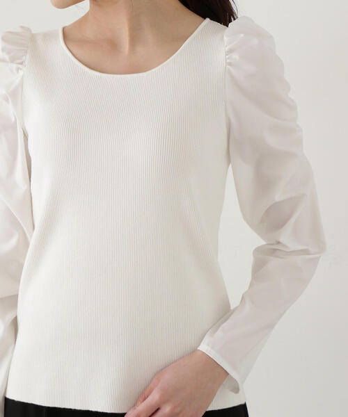 PROPORTION BODY DRESSING(プロポーションボディドレッシング)の「ボリュームスリーブニット / 1215170208(ニット/セーター・レディース・ホワイト/ブラック・FREE)」の21枚目の写真