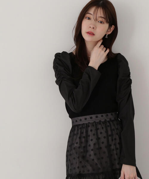 PROPORTION BODY DRESSING(プロポーションボディドレッシング)の「ボリュームスリーブニット / 1215170208(ニット/セーター・レディース・ホワイト/ブラック・FREE)」の2枚目の写真