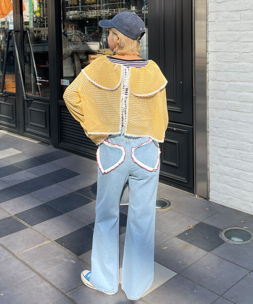 HELLO.SANFRANCISCO(ハローサンフランシスコ)の「【HELLO.SANFRANCISCO/ハローサンフランシスコ】ハートポケットレースフレアデニム(デニムパンツ・レディース・サックスブルー・SMALL/X-SMALL/MEDIUM)」の10枚目の写真