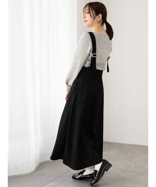 Te chichi TERRASSE(テチチテラス)の「フロントジップジャンパースカート(ワンピース・レディース・ブラック/チャコールグレー/グレー・F)」の2枚目の写真