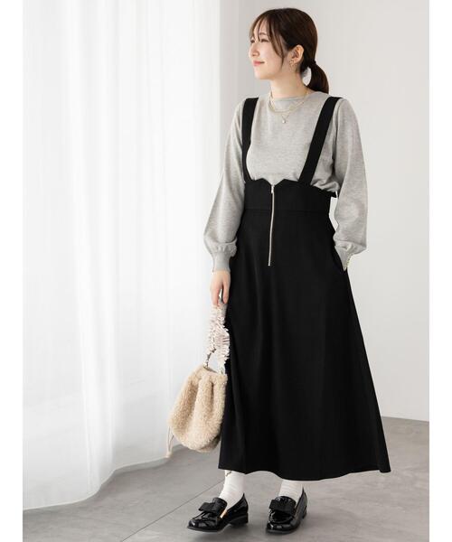 Te chichi TERRASSE(テチチテラス)の「フロントジップジャンパースカート(ワンピース・レディース・ブラック/チャコールグレー/グレー・F)」の8枚目の写真