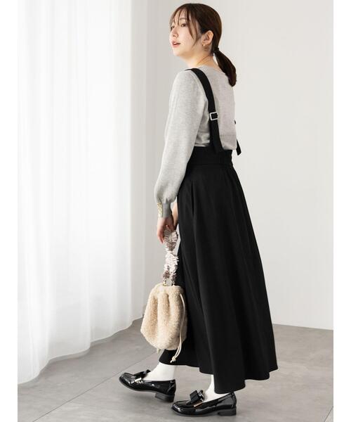 Te chichi TERRASSE(テチチテラス)の「フロントジップジャンパースカート(ワンピース・レディース・ブラック/チャコールグレー/グレー・F)」の9枚目の写真