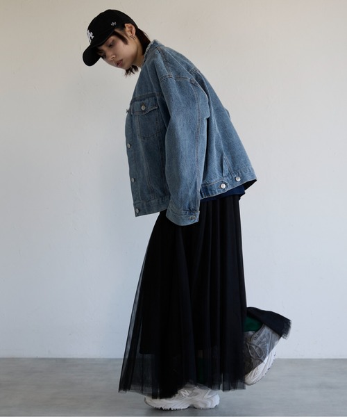 SOTT(ソット)の「Collarless Denim Jacket ノーカラーデニムジャケット(ノーカラージャケット・レディース・インディゴブルー/ケミカルウォッシュ・FREE)」の17枚目の写真