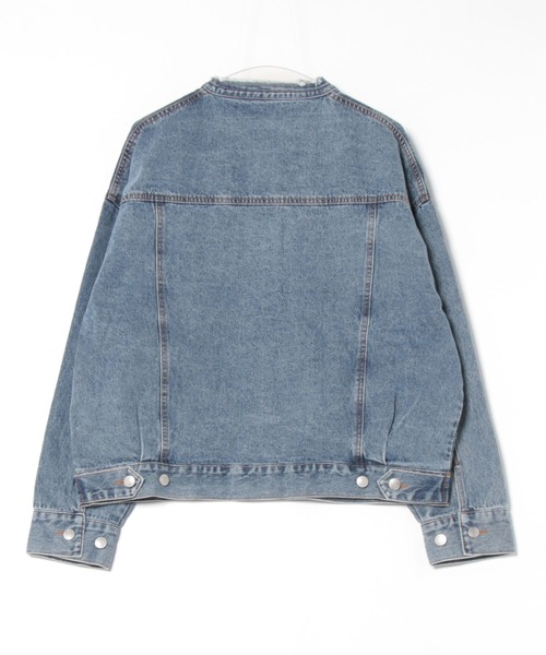 セール】Collarless Denim Jacket ノーカラーデニムジャケット