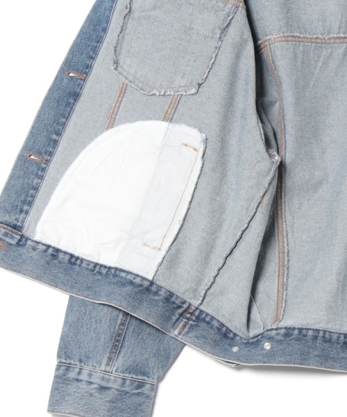 セール】Collarless Denim Jacket ノーカラーデニムジャケット