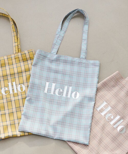 coen(コーエン)の「HELLO TOTE/ハローロゴトートバッグ(ショルダーバッグ・レディース・シルバー/ライトブルー/ベージュ/オレンジ/イエロー・FREE)」の1枚目の写真