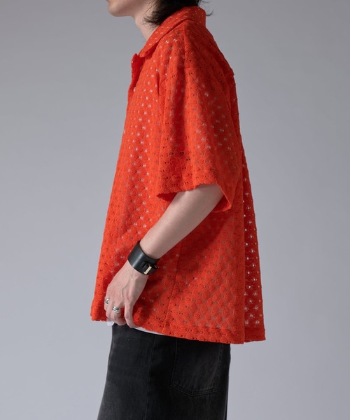 Lui's（ルイス）の「ウエイブレースボリュームs/sシャツ（シャツ/ブラウス・メンズ・オレンジ/ホワイト/ブラック・S/M）」の17枚目の写真