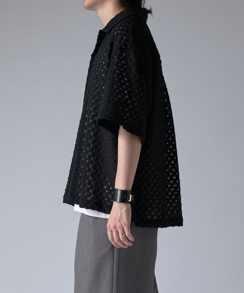 Lui's（ルイス）の「ウエイブレースボリュームs/sシャツ（シャツ/ブラウス・メンズ・オレンジ/ホワイト/ブラック・S/M）」の11枚目の写真