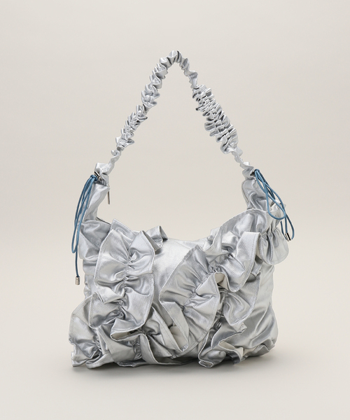 JOINT WORKS(ジョイントワークス)の「Casselini/キャセリーニ ボリュームフリルビッグショルダー(ショルダーバッグ・レディース・ブラック/カーキ/シルバー・FREE)」の19枚目の写真