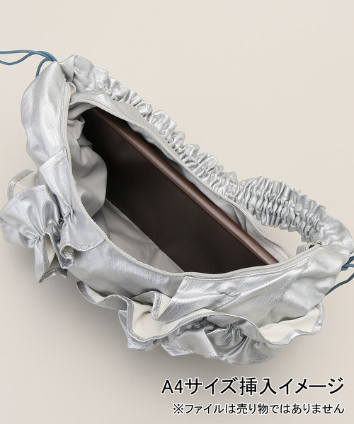 JOINT WORKS(ジョイントワークス)の「Casselini/キャセリーニ ボリュームフリルビッグショルダー(ショルダーバッグ・レディース・ブラック/カーキ/シルバー・FREE)」の6枚目の写真