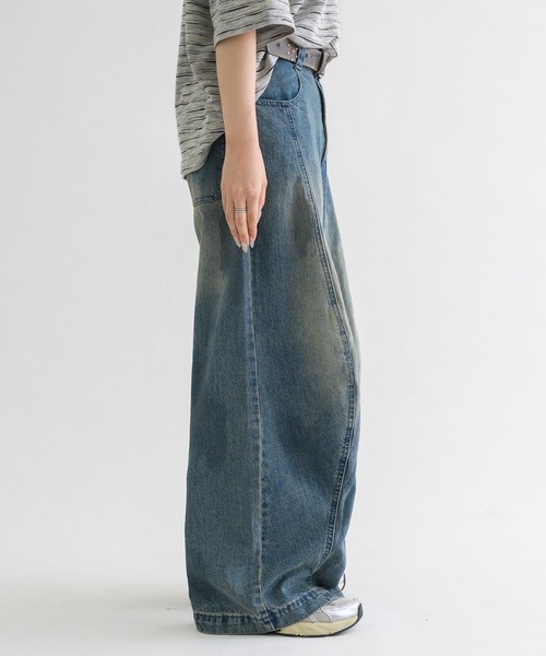 EPNK】Switch slab wide denim pants / スイッチスラブワイド