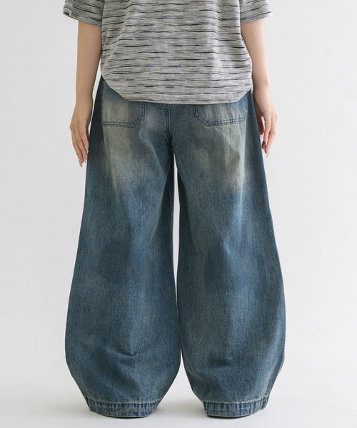 EPNK】Switch slab wide denim pants / スイッチスラブワイド