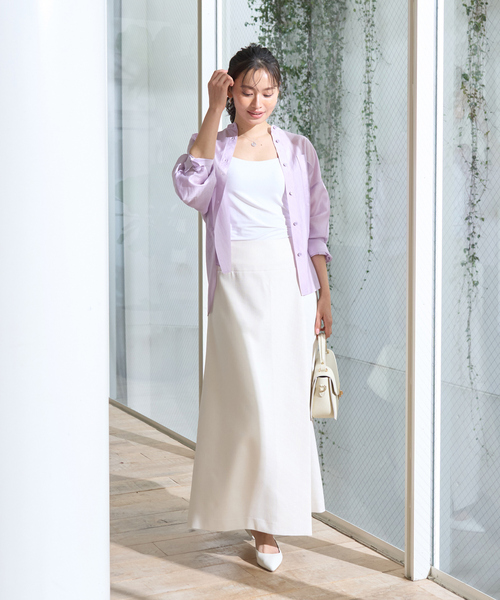 Rouge vif（ルージュヴィフ）の「【セットアップ対応】巻風ロングスカート（スカート・レディース・ブラック/アイボリー・38/36）」の4枚目の写真