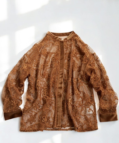 OWNth（オンス）の「モールレースシャツトップス（シャツ/ブラウス・レディース・アイボリー/ブラウン/ブラック・ONESIZE）」の9枚目の写真