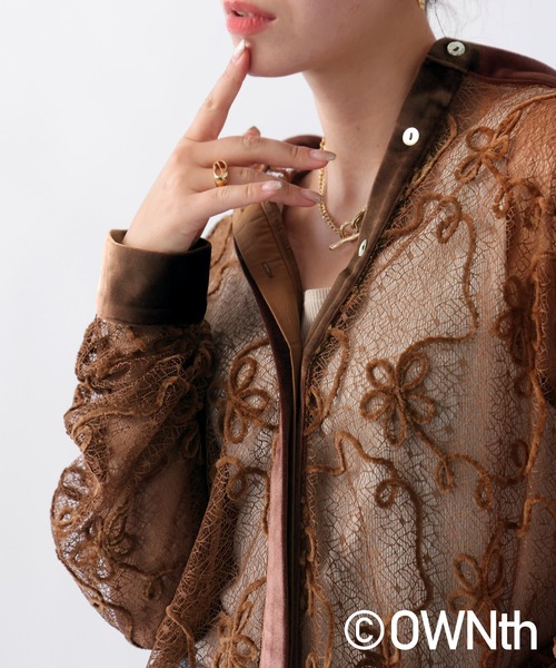 OWNth（オンス）の「モールレースシャツトップス（シャツ/ブラウス・レディース・アイボリー/ブラウン/ブラック・ONESIZE）」の15枚目の写真