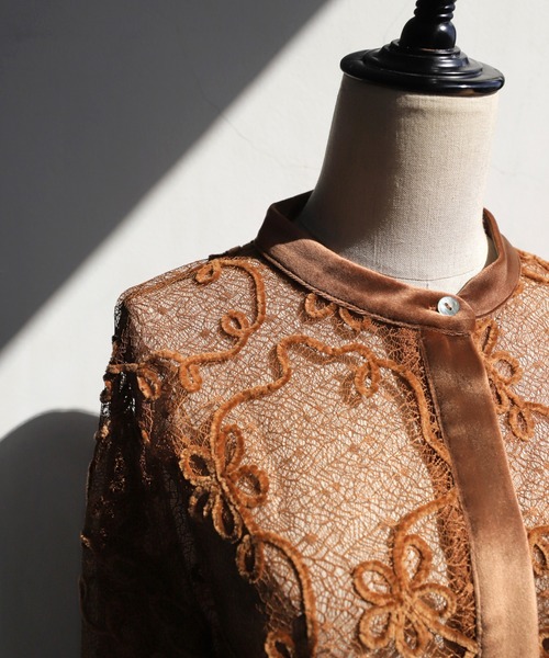 OWNth（オンス）の「モールレースシャツトップス（シャツ/ブラウス・レディース・アイボリー/ブラウン/ブラック・ONESIZE）」の11枚目の写真