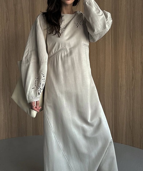 hollow out embroidery volume sleeve OP（ワンピース）｜WILLFULLY