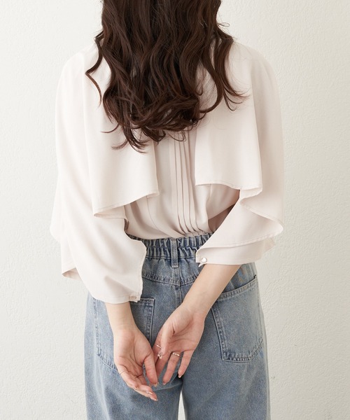 Another Branch olive des olive(アナザーブランチオリーブデオリーブ)の「【女性らしさたっぷり!】【WEB限定】配色ケープボウタイブラウス(シャツ/ブラウス・レディース・ネイビー/オフホワイト/アイボリー・FREE)」の15枚目の写真