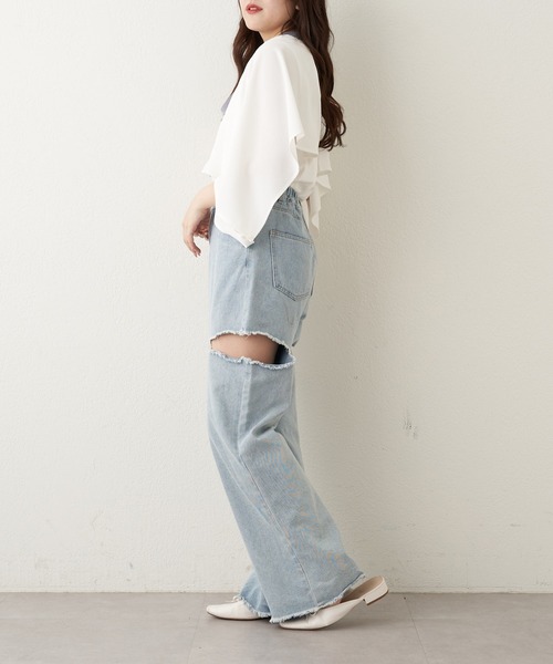 Another Branch olive des olive(アナザーブランチオリーブデオリーブ)の「【女性らしさたっぷり!】【WEB限定】配色ケープボウタイブラウス(シャツ/ブラウス・レディース・ネイビー/オフホワイト/アイボリー・FREE)」の11枚目の写真