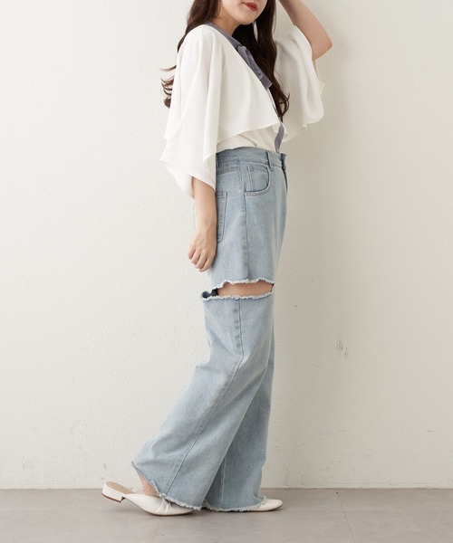 Another Branch olive des olive(アナザーブランチオリーブデオリーブ)の「【女性らしさたっぷり!】【WEB限定】配色ケープボウタイブラウス(シャツ/ブラウス・レディース・ネイビー/オフホワイト/アイボリー・FREE)」の10枚目の写真