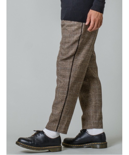 REGIEVO（レジエボ）の「グレンチェック2タックスラックス（スラックス・メンズ・チャコールグレー/ライトグレー/ベージュ・SMALL/MEDIUM/LARGE/X-LARGE）」の3枚目の写真