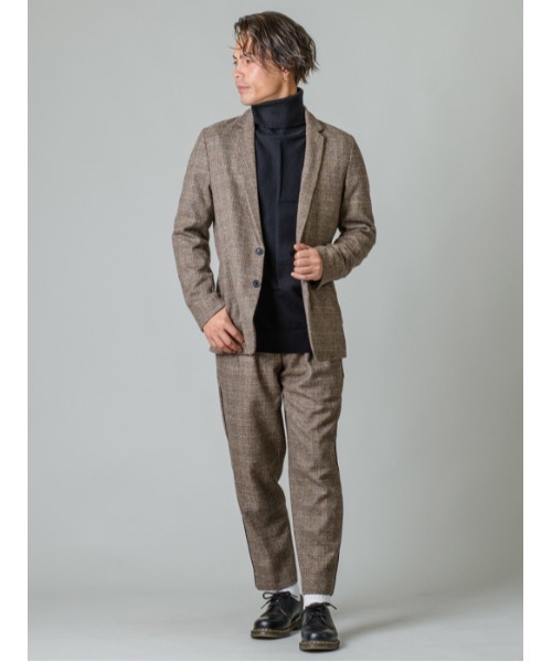REGIEVO（レジエボ）の「グレンチェック2タックスラックス（スラックス・メンズ・チャコールグレー/ライトグレー/ベージュ・SMALL/MEDIUM/LARGE/X-LARGE）」の4枚目の写真