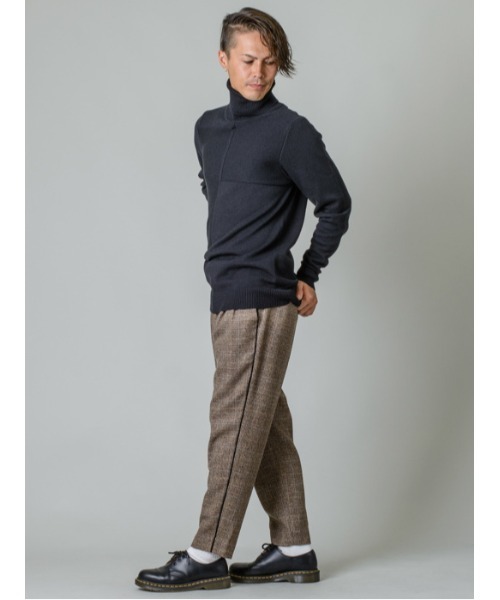 REGIEVO（レジエボ）の「グレンチェック2タックスラックス（スラックス・メンズ・チャコールグレー/ライトグレー/ベージュ・SMALL/MEDIUM/LARGE/X-LARGE）」の6枚目の写真