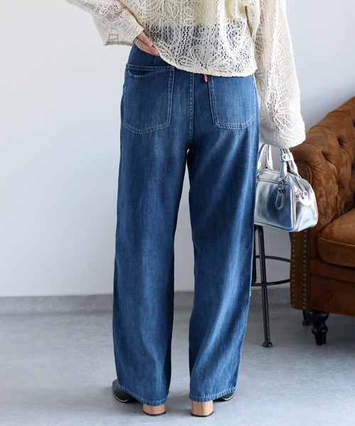 cepo（セポ）の「ダブルニーデニムワークパンツ（デニムパンツ・レディース・ブルー系3/ブルー系2・S/M/L）」の5枚目の写真