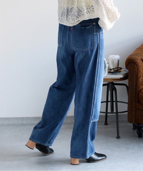 cepo（セポ）の「ダブルニーデニムワークパンツ（デニムパンツ・レディース・ブルー系3/ブルー系2・S/M/L）」の6枚目の写真