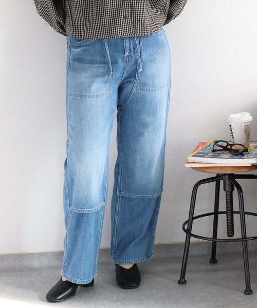 cepo（セポ）の「ダブルニーデニムワークパンツ（デニムパンツ・レディース・ブルー系3/ブルー系2・S/M/L）」の19枚目の写真