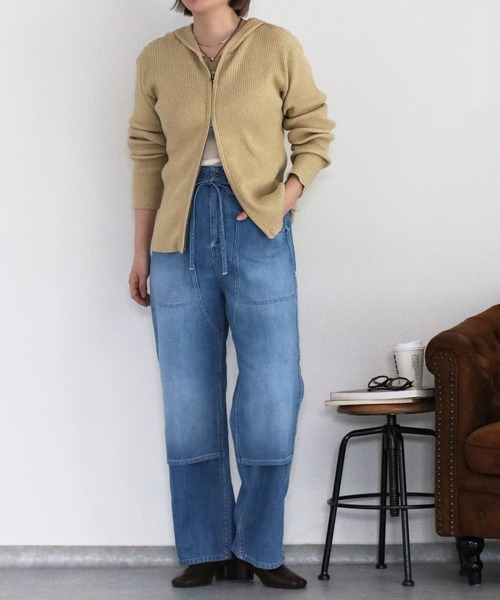 cepo（セポ）の「ダブルニーデニムワークパンツ（デニムパンツ・レディース・ブルー系3/ブルー系2・S/M/L）」の22枚目の写真