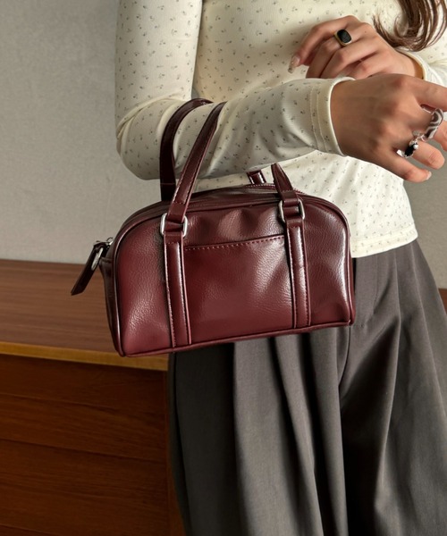 efill(エフィル)の「クロス ボーダー ミニ ボストン バック / ストラップ付(ショルダーバッグ・レディース・レッド・FREE)」の5枚目の写真