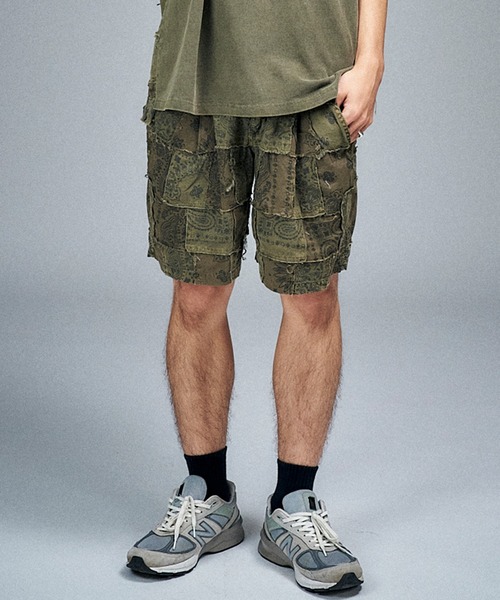 Universal Style Wear(ユニバーサルスタイルウェア)の「Universal Style Wear HAV-A-HANK ハバハンク パッチワーク パンツ(その他パンツ・メンズ・スミクロ/カーキ/オフホワイト/グレー・MEDIUM/LARGE/X-LARGE)」の1枚目の写真