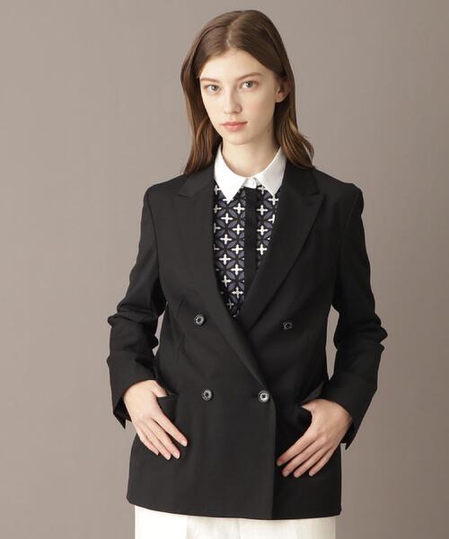 DRESSTERIOR（ドレステリア）の「【大人百花春号掲載 モデル美香さん着用】ピークドダブルライトストレッチジャケット（テーラードジャケット・レディース・ブラック・38/36/34）」の3枚目の写真