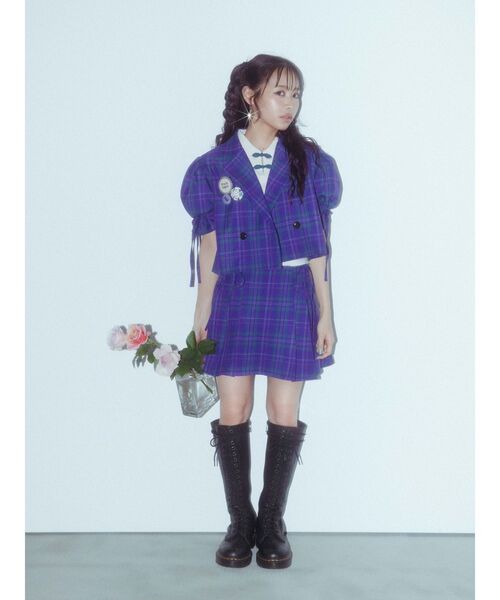 jouetie（ジュエティ）の「【FRUITSZIPPER仲川瑠夏】クロップドジャケット（テーラードジャケット・レディース・パープル・MEDIUM）」の3枚目の写真