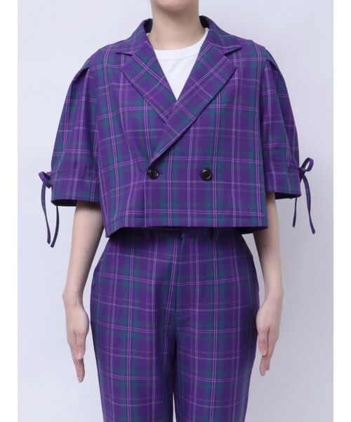jouetie（ジュエティ）の「【FRUITSZIPPER仲川瑠夏】クロップドジャケット（テーラードジャケット・レディース・パープル・MEDIUM）」の14枚目の写真